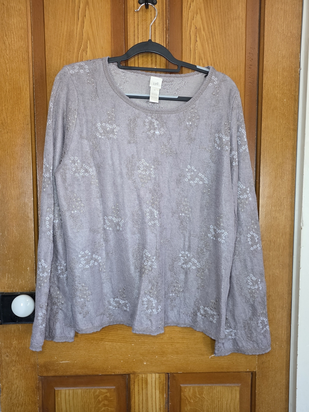 J. Jill Light Lavender Long Sleeve Detail Top